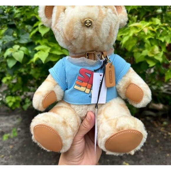 COACH Ski Bear Collectible In Signature Shearling Limited Edition Beige&Brown - Picture 5 of 11